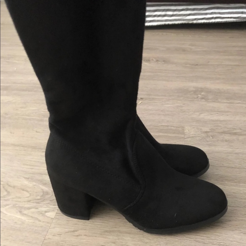 High top black boots